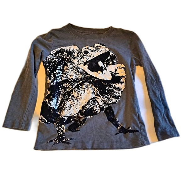 Crewcuts Kids' J. Crew Long Sleeve Lizard T-shirt Glows In The Dark Tee Sz 4-5 - Picture 1 of 6